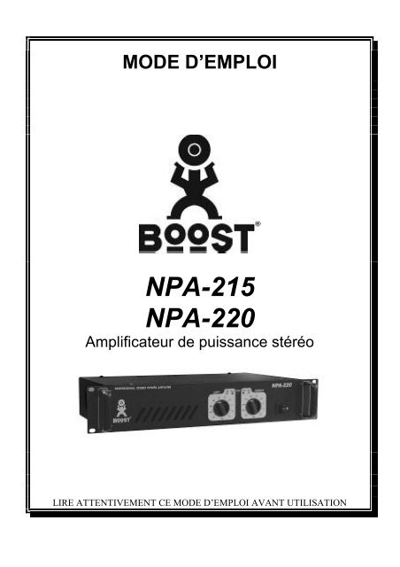 Amplificateur NPA 215 Boost - Francis MERCK sur le NET
