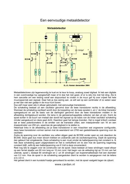 Metaaldetector met spoelresonantie - Cardan.nl