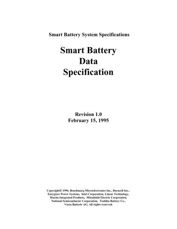 Smart Battery Data Specification - SBS-IF Smart Battery System ...