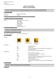 SAFETY DATA SHEET BRAKE CLEANER 600ML - Saxon Brands