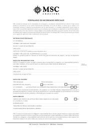 FORMULARIO DE NECESIDADES ESPECIALES - MSC Cruceros