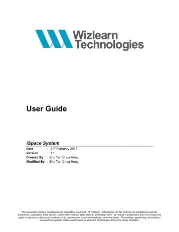 User Guide iSpace System - ASKnLearn - Wizlearn Technologies