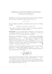 Classificazione delle Forme Bilineari Simmetriche (Il Teorema ... - DMI