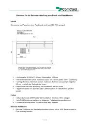Hinweise für die Datenbereitstellung zum Druck von Plastikkarten