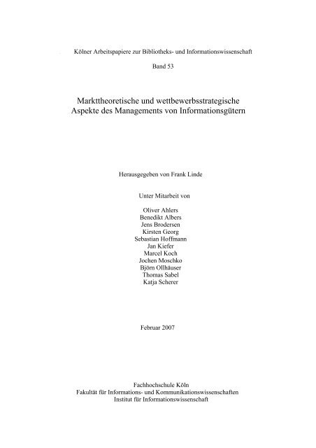Marcel Koch Fachhochschule Koln Sub Gottingen