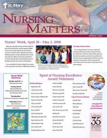 Nursing Matters 2008 Spring - St. Mary Medical Center