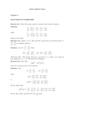 Linear Algebra Notes Chapter 2 SOLUTIONS TO EXERCISES ...