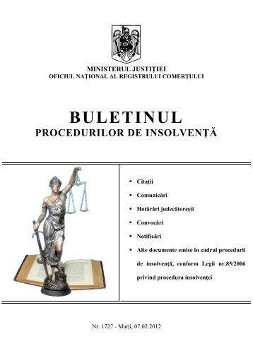 buletinul procedurilor de insolvenÅ£Ä