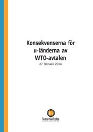 Konsekvenserna för u-länderna av WTO-avtalen - Kommerskollegium