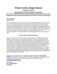 2012 Senior Packet - Palos Verdes High School