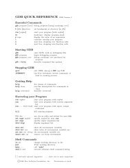 GDB QUICK REFERENCE GDB Version 4