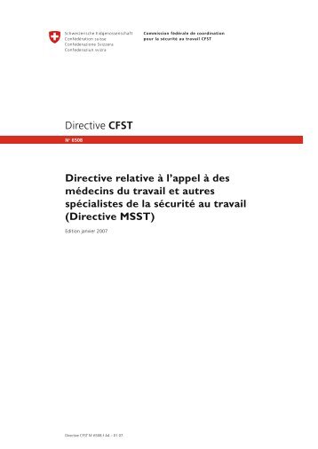 Directive CFST No 6508