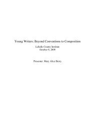 Young Writers: Beyond Conventions to Composition