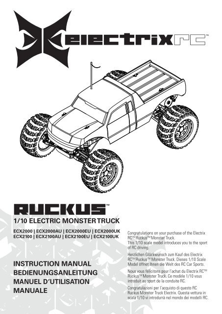 Ruckus 1/10th Monster Truck Manual - English - ECX RC