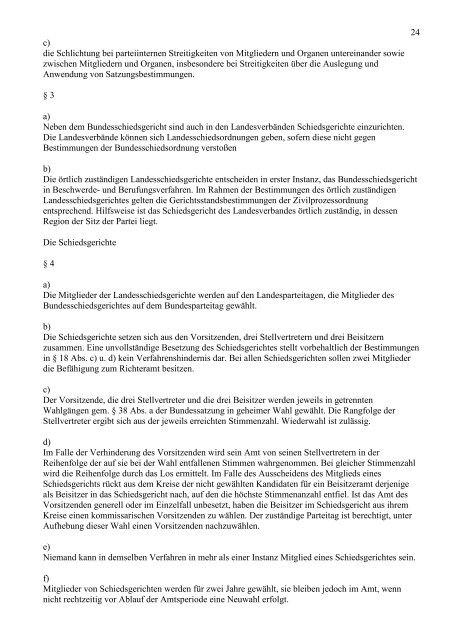 BUNDESSATZUNG DER PARTEI DIE REPUBLIKANER