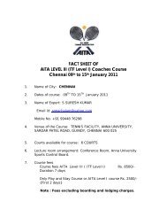 FACT SHEET OF AITA LEVEL III (ITF Level I) Coaches Course ...