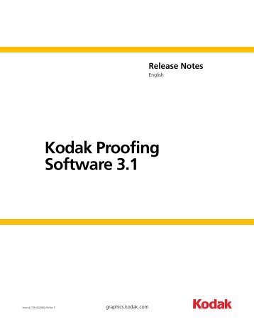 Kodak Proofing Software 3.1.5.29 Release Notes