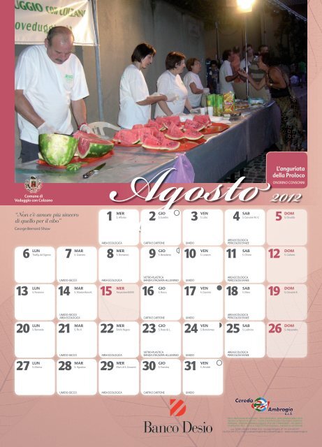 Scarica il Calendario 2012 in formato .pdf - Comune di Veduggio ...