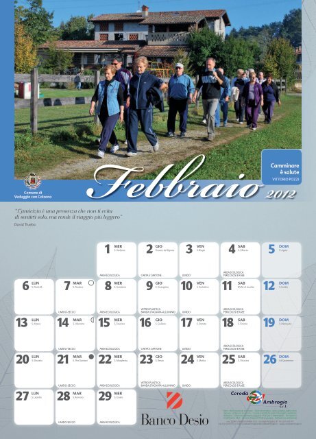 Scarica il Calendario 2012 in formato .pdf - Comune di Veduggio ...