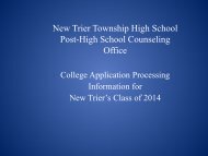 Application Completion Workshop - New Trier Township High School