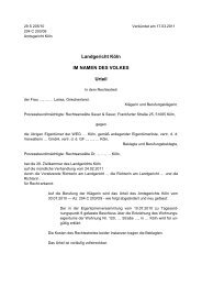 Landgericht Köln IM NAMEN DES VOLKES Urteil - Rechtsanwälte ...