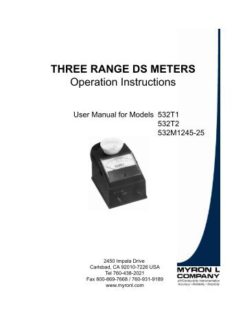 Three Range DS Manual - Myron L Company