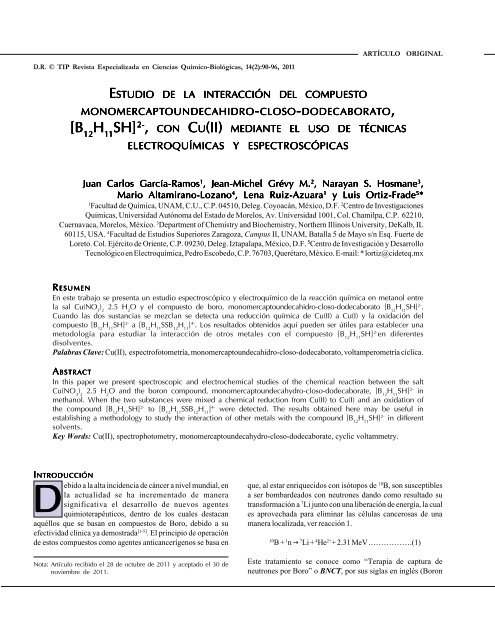 Estudio De La InteracciÃ³n Del Compuesto - edigraphic.com