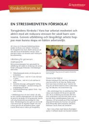 EN STRESSMEDVETEN FÃRSKOLA!