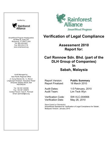 Verification of Legal Compliance - Rainforest Alliance