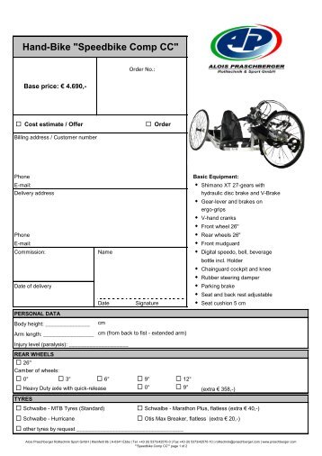 Hand-Bike "Speedbike Comp CC" - Alois Praschberger