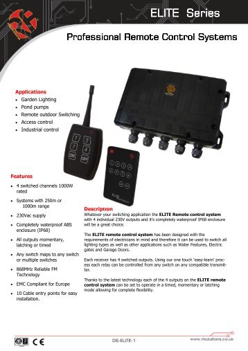 elite datasheet - RF Solutions