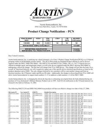 Product Change Notification â PCN - Micross