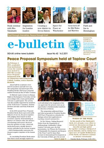 Peace Proposal Symposium held at Taplow Court - SGI-UK E ...