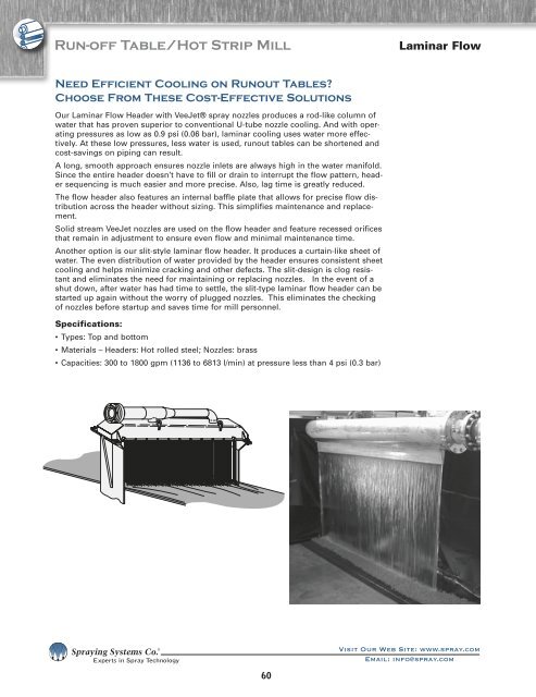 Cooling/Casting - Spraying Systems Co.