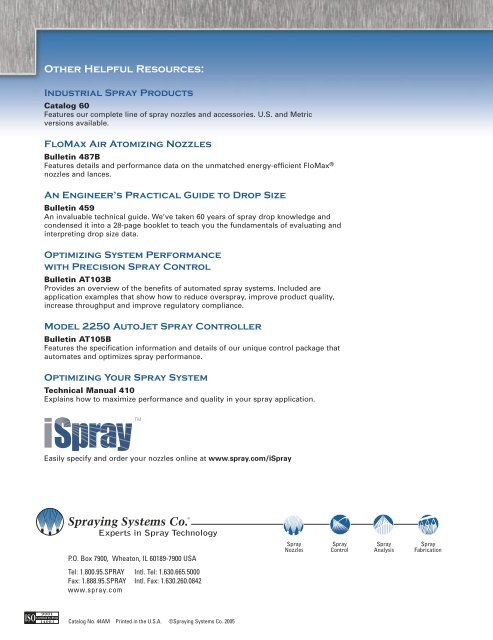 Cooling/Casting - Spraying Systems Co.