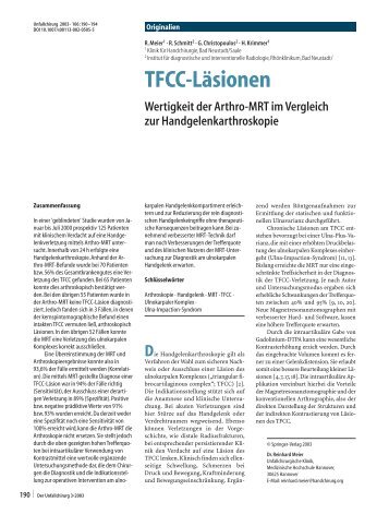 TFCC-LÃ¤sionen - Springer