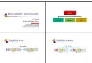 Error Detection and Correction Single-bit error Multiple-bit error