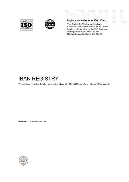 IBAN registry at SWIFT - BMI