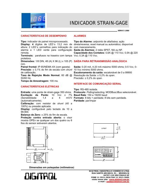 Indicador digital 1380 Dynisco - Digitrol