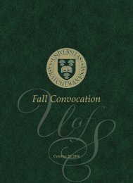 Fall Convocation - Students - University of Saskatchewan