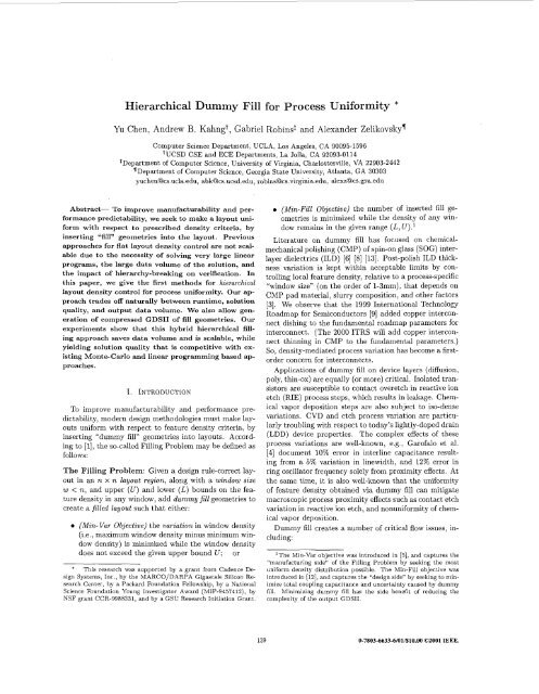 Hierarchical dummy fill for process uniformity - Design Automation ...