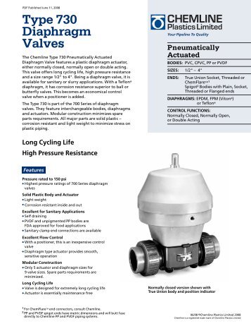 Type 730 Diaphragm Valves - Kube Engineering