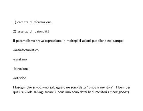 Lucidi Lezioni VI settimana - Dipartimento di Economia e Statistica