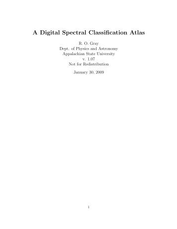 A Digital Spectral Classification Atlas - Appalachian State University