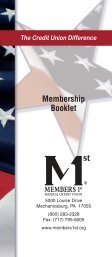 Membership Booklet - Members 1st Federal Credit Union