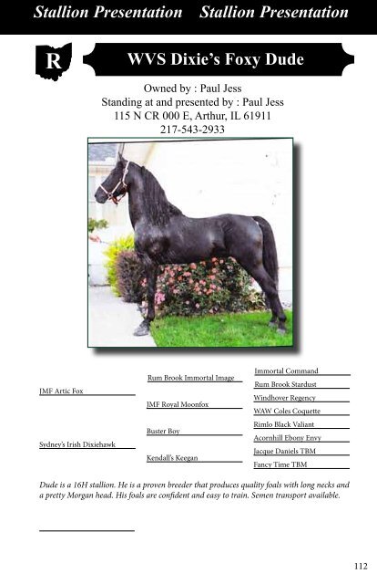 2013_stallions_web.pdf 1.3 MB - Buckeyemorganhorsesale.net