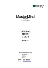 MasterMind Changeover Unit User Guide - Trilogy Communications