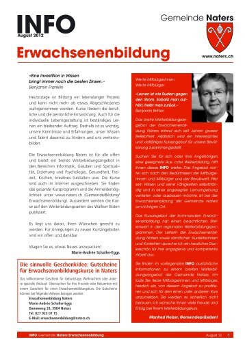 Erwachsenenbildung - Gemeinde Naters