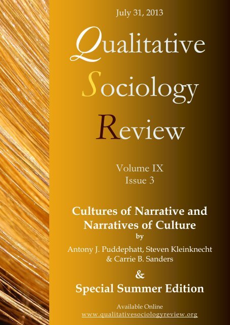 Download this issue - Qualitative Sociology Review