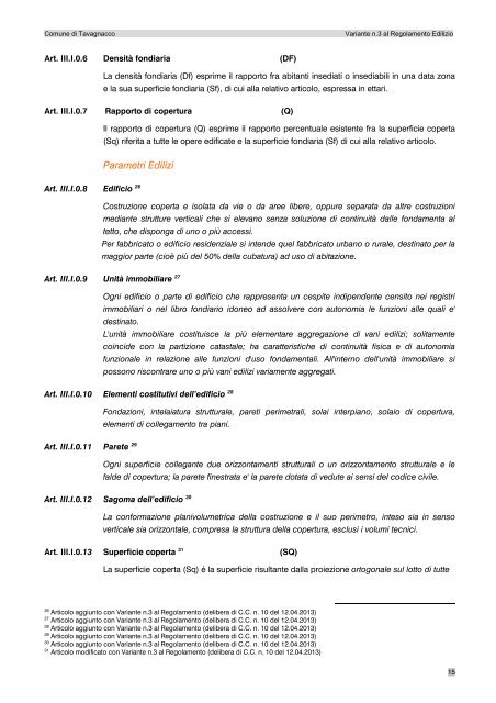 Nuovo Regolamento Edilizio - Agg. Var. 3 - Comune di Tavagnacco